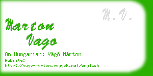 marton vago business card