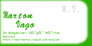 marton vago business card